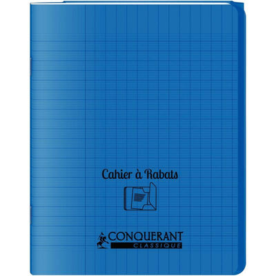 Piqûre 96 pages couverture polypropylène avec 2 rabats format 17x22 cm seyes coloris